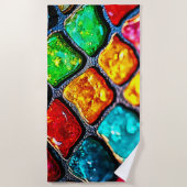 Juwelton gefärbte Glas-Kunst-Glow-Design Strandtuch (Vorderseite)