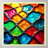 Juwelton-Leuchtglas-Kunst-Glow-Design Poster (Vorne)