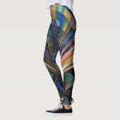 Juwelton Pfauenblau Lila Gold Art Deco Leggings (Links)