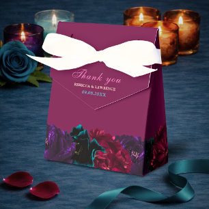 Juweltonige Blumenhochzeit Geschenkschachtel