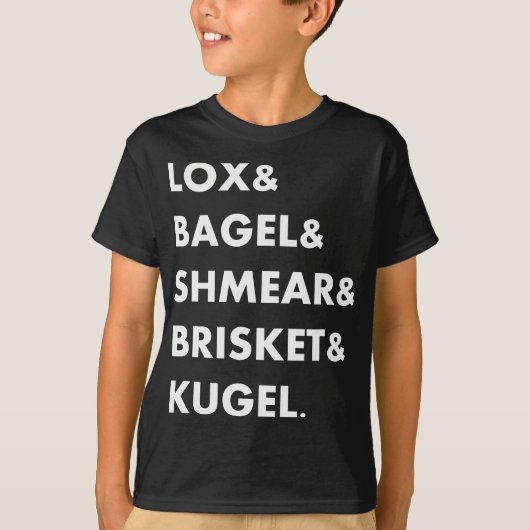 Juwish Foods Lox & Bagel & Shmear & Brisket Funny T-Shirt (Vorderseite)