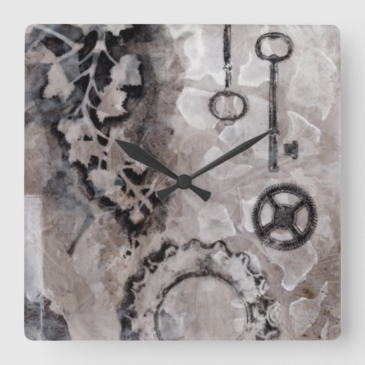 Juxtaposition II Quadratische Wanduhr (Vorderseite)