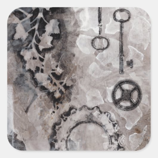 Juxtaposition II Quadratischer Aufkleber (Vorderseite)