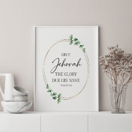 JW 2025-Jahr-Text mit Eukalyptus Poster