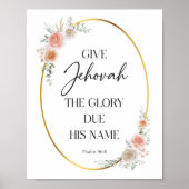 JW 2025-Jahr Text mit Rose Drucken Poster (Vorne)