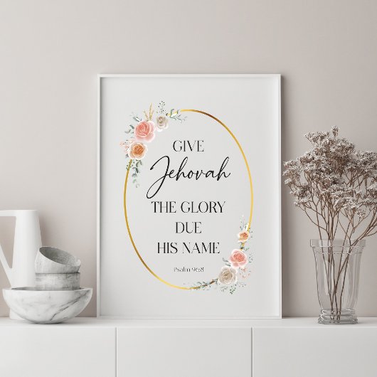 JW 2025-Jahr Text mit Rose Drucken Poster