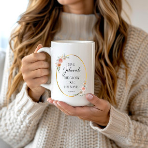 JW 2025-Jahr-Text mit Rose-Tasse Kaffeetasse