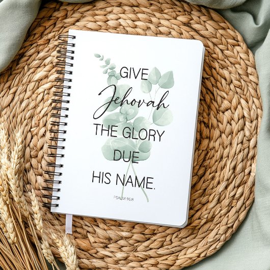 JW 2025-Jahr-TextNotebook mit Eukalyptus-Blätter Notizblock