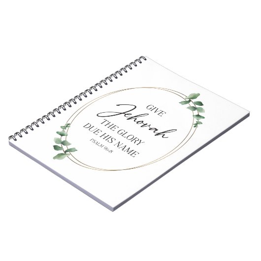 JW 2025-Jahr-TextNotebook mit Eukalyptus-Blätter Notizblock (Linke Seite)