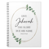 JW 2025-Jahr-TextNotebook mit Eukalyptus-Blätter Notizblock (Vorderseite)