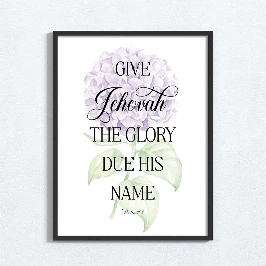 JW 2025-Jahres-Text mit Hydrangea-Druck Poster