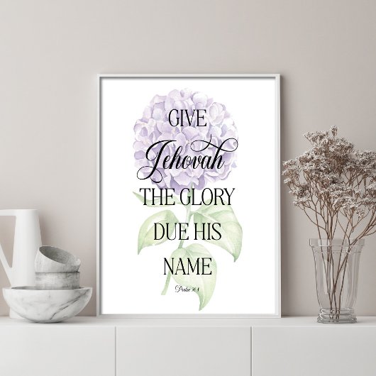 JW 2025-Jahres-Text mit Hydrangea-Druck Poster