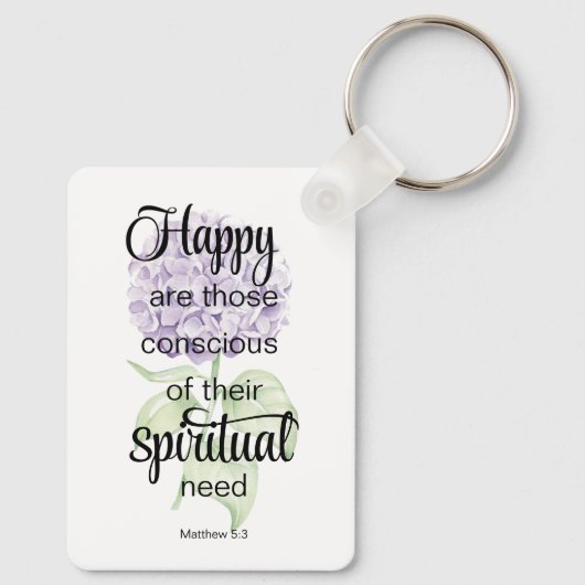 JW 2025-Jahres-Text mit Hydrangea-Druck Schlüsselanhänger (Rückseite)