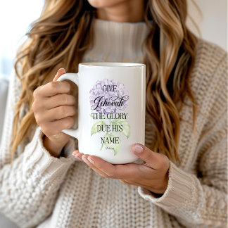 JW 2025 Year Text Coffee Tasse mit Hydrangeas