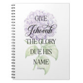 JW 2025 Yeat Text Notebook mit Hydrangea Notizblock (Vorderseite)