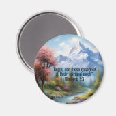 JW 2026 Jahr Text Matthew 5:3 Berglandschaft Magnet (Vorderseite/Rückseite)