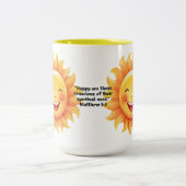 JW 2026 Jahr Text Matthew 5:3 Lächeln Sun Zweifarbige Tasse (Mittel)