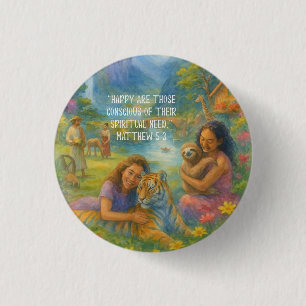JW 2026 Jahr Text Matthew 5:3 Paradise Scene Button