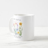 JW 2026 Jahrestext mit Wasserfarben-Blumen Kaffeetasse (Vorderseite Links)
