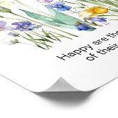 JW 2026 Jahrestext mit Wasserfarben-Blumen Poster (Ecke)