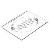 JW 2026 - Text mit Eukalyptus Matthew 5:3 Notizblock (Linke Seite)