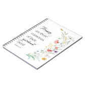 JW 2026: Text mit Frühlingsblumen Matthew 5:3 Notizblock (Linke Seite)