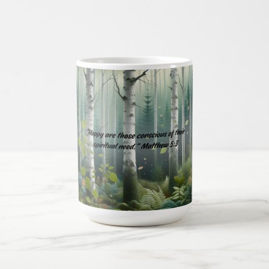 JW 2026 Year Text Birch Tree Landscape Kaffeetasse (Mittel)