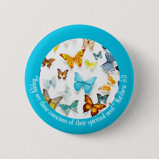 JW 2026 Year Text Colorful Butterflies Button (Vorderseite)