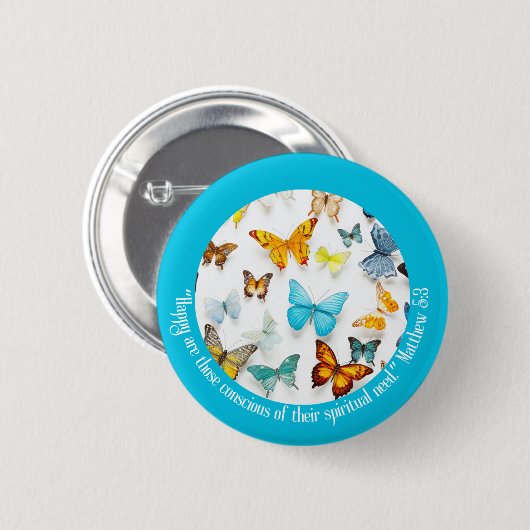 JW 2026 Year Text Colorful Butterflies Button (Vorne & Hinten)