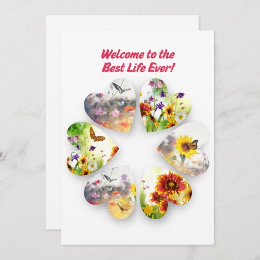 JW Baptism Card Welcome to the Best Life Ever Einladung (Vorne/Hinten)