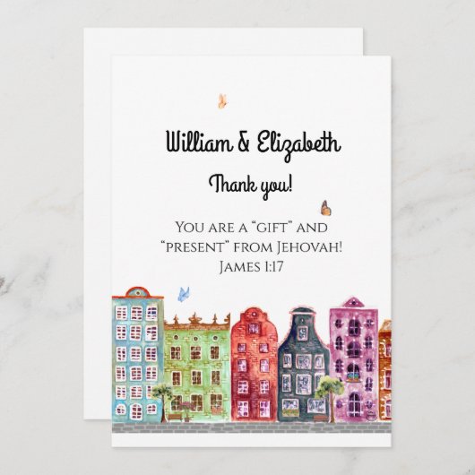 JW C.O. & Ehefrau Vielen Dank für Ihre neue Zuweis Einladung (Vorne/Hinten)