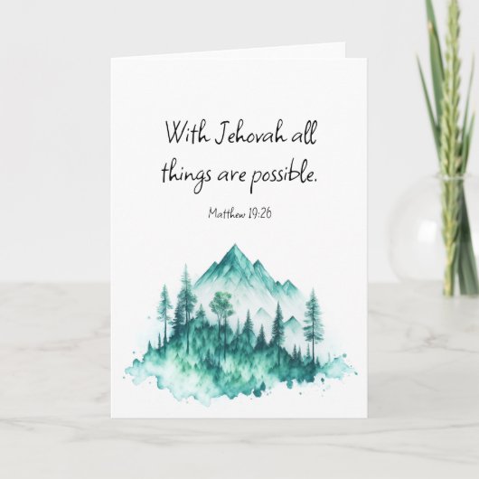 JW Card, Matthew 19:26 | JW-geklappte Grußkarte Karte (Vorderseite)