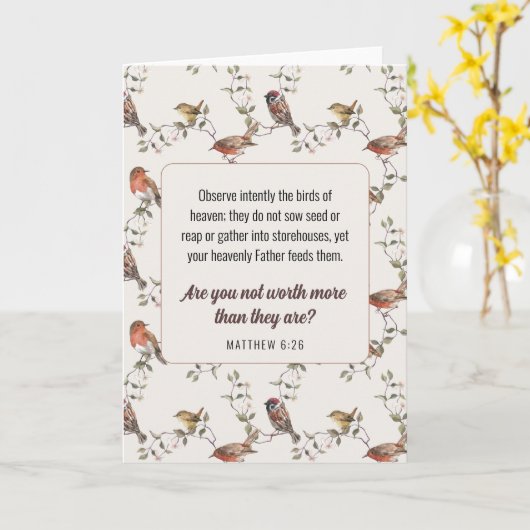 JW Card, Matthew 6:26 | JW Gruß Karte (Gelbe Blume)