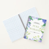 JW Convention 2025 reine Gebet blauen Blumendesign Notizblock (Innenseite)