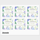 JW Convention 2025 reine Gebet blauen Blumendesign Quadratischer Aufkleber (Blatt)