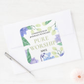 JW Convention 2025 reine Gebet blauen Blumendesign Quadratischer Aufkleber (Umschlag)