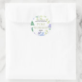 JW Convention 2025 reine Gebet blauen Blumendesign Runder Aufkleber (Tasche)