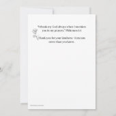 JW Dankeschön Karte mit der Schrift Philemon 1:4 (Rückseite)