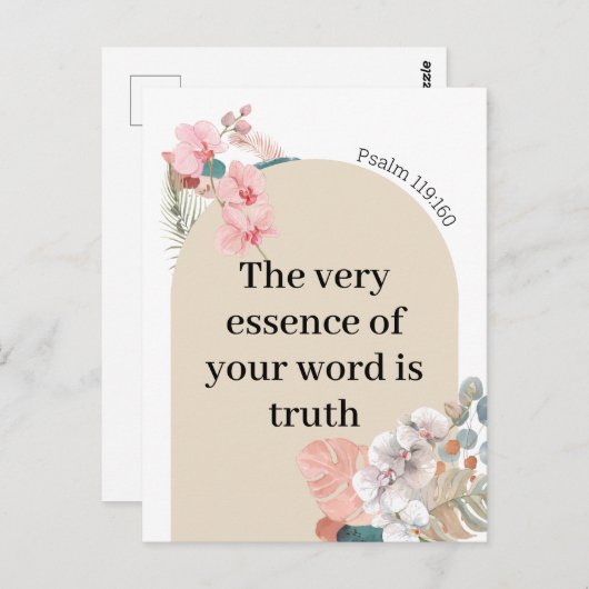 JW Geschenk 2023 Jahr Text Psalm 119:160 boho arch Postkarte (Vorne/Hinten)