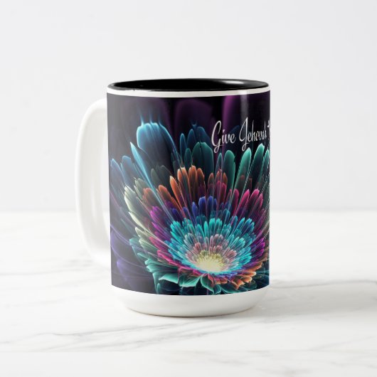 JW-Geschenk für Schwestern - 2025-jährige Textkaff Zweifarbige Tasse (Vorderseite Links)