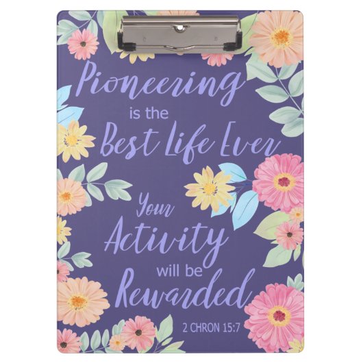 JW Gift Pioneering ist das beste Leben je Klemmbrett (Vorderseite)