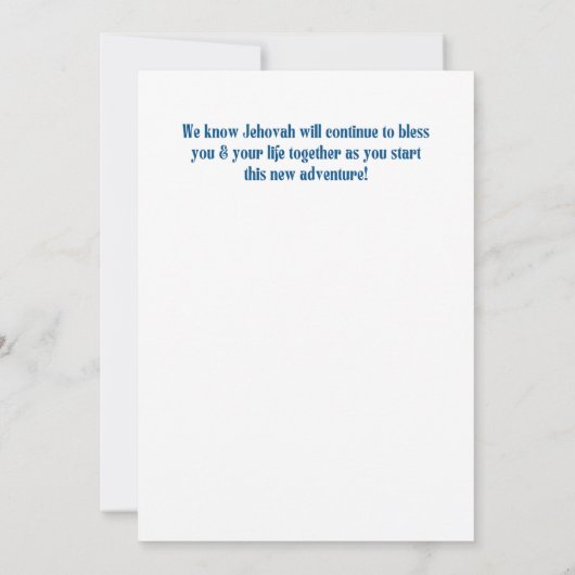 JW-Glückwünsche auf der Bethel-Akzeptanzkarte für  Dankeskarte (Rückseite)