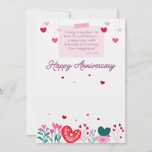 JW Happy Anniversary Card Dankeskarte (Vorderseite)