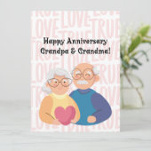 JW Happy Anniversary Card für Großeltern (Stehend Vorderseite)