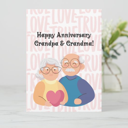 JW Happy Anniversary Card für Großeltern (Stehend Vorderseite)