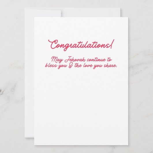 JW Happy Anniversary Card für Jehovas Zeugen (Rückseite)