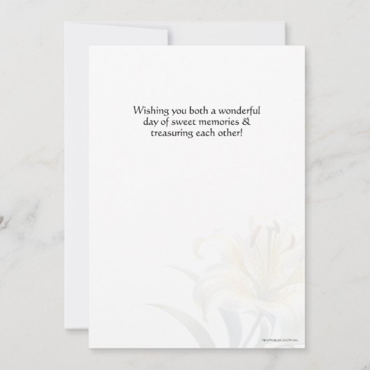 JW Happy Jubiläumskarte Gelbe und weiße Lilien Dankeskarte (Rückseite)