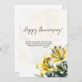 JW Happy Jubiläumskarte Gelbe und weiße Lilien Dankeskarte (Vorne/Hinten)