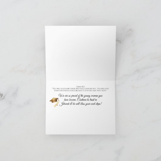 JW High School Abschluss Card ECL. 12:1 Karte (Innenseite)