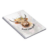 JW Highland Cow BEST LIFE EVER Notebook Notizblock (Rechte Seite)